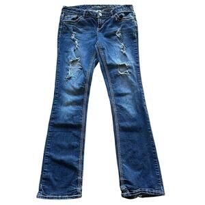 Womens Flare Jeans Size 7 Wide Leg 70s Style Bell Bottom